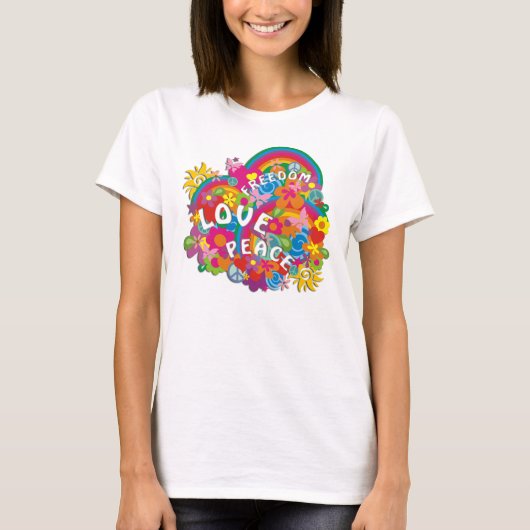 FlowerPowerRainbow T-shirt (Voorkant)