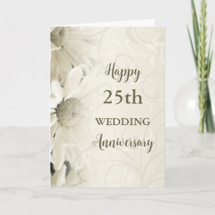 Flowers 25e bruiloft Jubileum Kaart