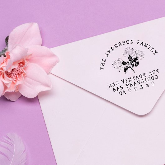  Flowers Aangepaste familienaam Retouradres Zelfinktende Stempel