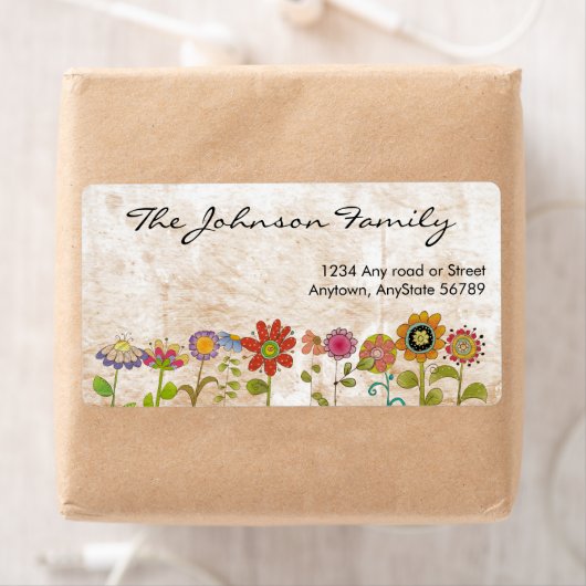 Flowers-adreslabel Etiket (Insitu)