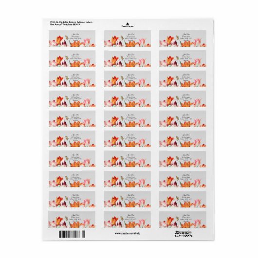 Flowers-adreslabel Etiket (Full Sheet)