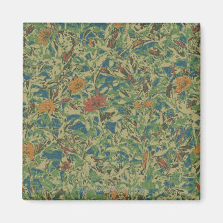 Flowers against leaf camouflage pattern magneet
