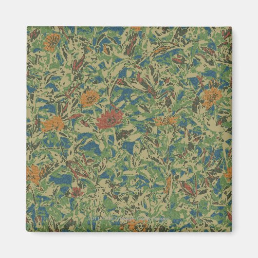 Flowers against leaf camouflage pattern magneet (Voorkant)