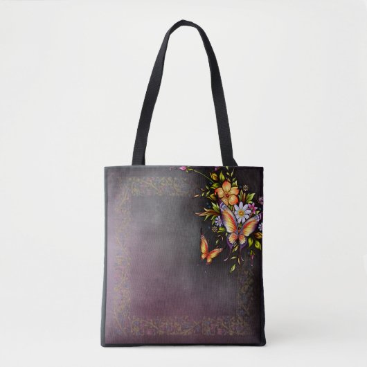 Flowers All-Over-Print Canvas tas, medium Tote Bag (Voorkant)