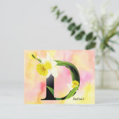 Flowers Alphabet met Waterverf Achtergrond Briefkaart (Staand voorkant)