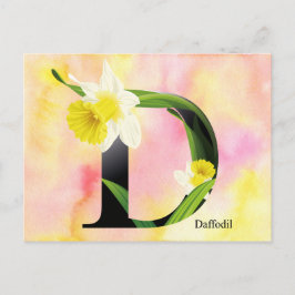 Flowers Alphabet met Waterverf Achtergrond Briefkaart