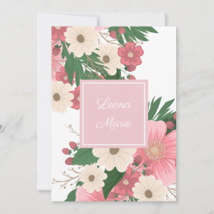 Flowers and Berries Birthday Invitation Kaart