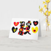 Flowers and black and red Valentine day Kaart (Gele Bloem)