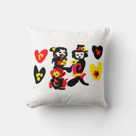 Flowers and black and red Valentine day Kussen