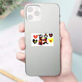 Flowers and black and red Valentine day Sticker (Telefoon)