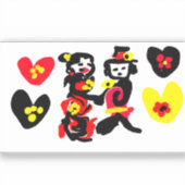 Flowers and black and red Valentine day Sticker (Voorkant)