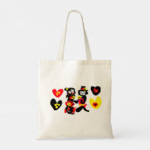 Flowers and black and red Valentine day Tote Bag (Achterkant)