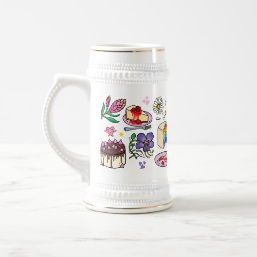Flowers and cakes mug bierpul (Links)