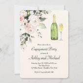 Flowers and Champagne Engagement Party Kaart (Voorkant)