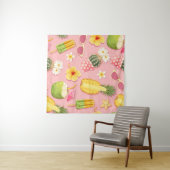 Flowers and exotic fruits vintage seamless pattern wandkleed (In Situ (horizontaal))