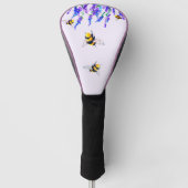 Flowers and Flying Bees Golf Head Hoesje Golfheadcover (Voorkant)