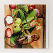 Flowers and fruit of Mangosteen; Singapore Monkey Legpuzzel (Horizontaal)