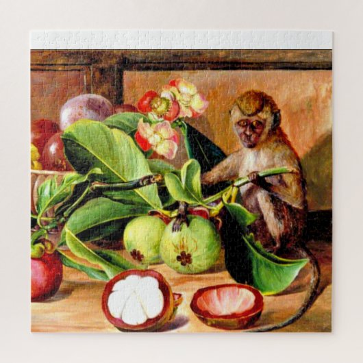 Flowers and fruit of Mangosteen; Singapore Monkey Legpuzzel (Verticaal)