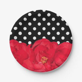 Flowers and Polka Dots party borden Papieren Bordje