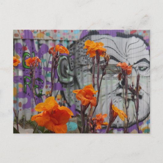 Flowers and Street Art in Valparaiso, Chili Briefkaart (Voorkant)