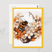 FLOWERS AND THE BEE BRIEFKAART (Voorkant / Achterkant)