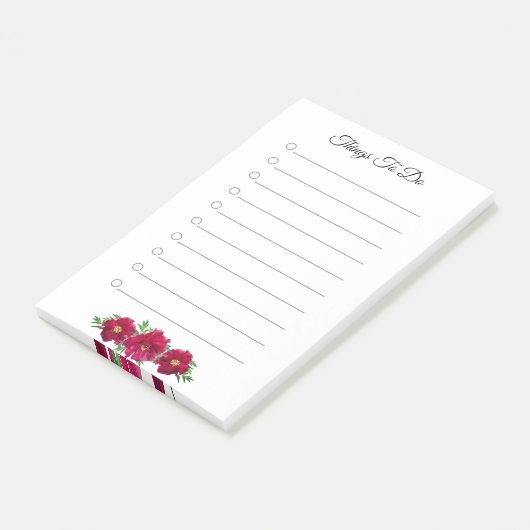 Flowers and Things To Do Lined Post-it Notes (Schuin)
