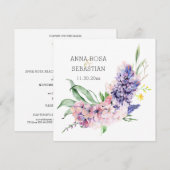 *~* Flowers AR15 QR RSVP Boho Wedding Invitation Kaart (Voorkant / Achterkant)