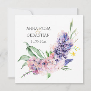 *~* Flowers AR15 QR RSVP Boho Wedding Invitation Kaart