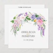 *~* Flowers AR15 QR RSVP Boho Wedding Kaart (Voorkant / Achterkant)