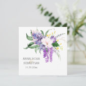 *~* Flowers AR15 QR RSVP Floral Wedding Kaart (Staand voorkant)