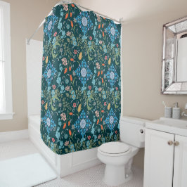 Flowers, art nouveau, William Morris style Douchegordijn