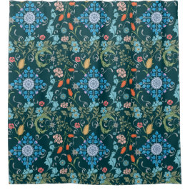 Flowers, art nouveau, William Morris style Douchegordijn