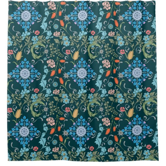 Flowers, art nouveau, William Morris style Douchegordijn (Voorkant)