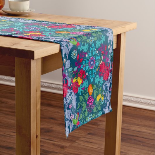 Flowers, art nouveau, William Morris style Korte Tafelloper (Voorbeeld)