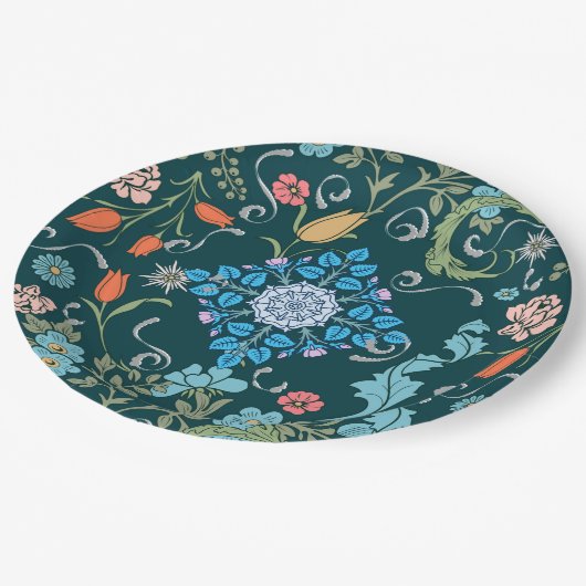 Flowers, art nouveau, William Morris style Papieren Bordje (Gekanteld)