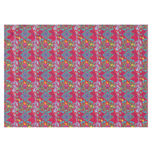 Flowers, art nouveau, William Morris style Tafelkleed (Voorkant (Horizontaal))