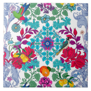 Flowers, art nouveau, William Morris style Tegeltje
