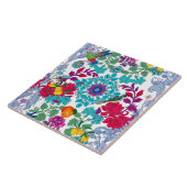 Flowers, art nouveau, William Morris style Tegeltje (Zijkant)