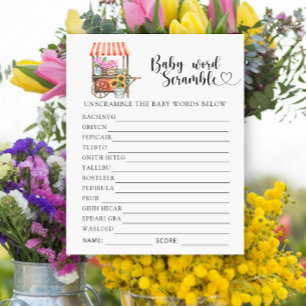 Flowers baby shower - Baby Word Scramble Game
