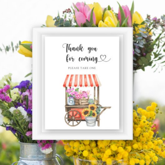 Flowers baby shower - Bedankt voor je komst Poster