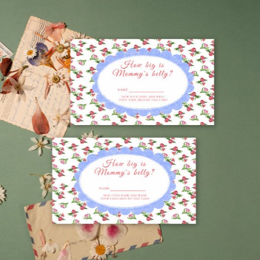 Flowers baby shower - How big is mommy's belly Informatiekaartje