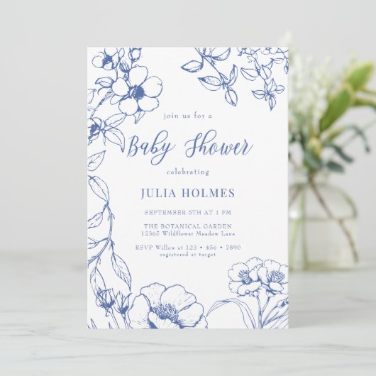  Flowers Baby shower Kaart (Staand voorkant)