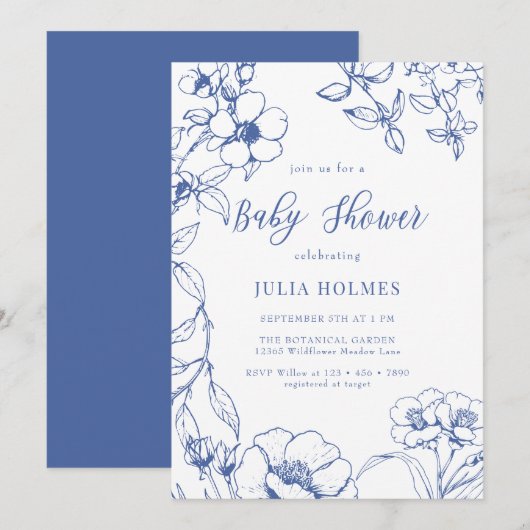  Flowers Baby shower Kaart (Voorkant / Achterkant)