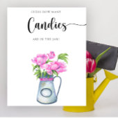 Flowers baby shower Raad eens hoeveel snoepjes Poster