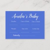  Flowers Baby voorspellingen spel Informatiekaartje (Voorkant)