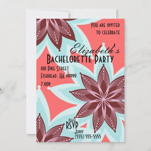 Flowers Bachelorette Party Invitation Kaart (Voorkant)