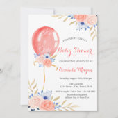 Flowers Balloon Baby shower Kaart (Voorkant)