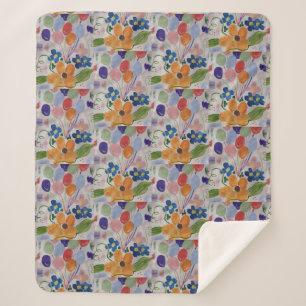 Flowers & Balloons Sherpa Blanket Deken