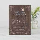 Flowers Bicycle Wood Weddenschap Kaart (Staand voorkant)