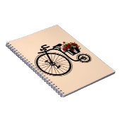 Flowers Bike Notitieboek - Uw kleur - Tekst (Rechterzijde)